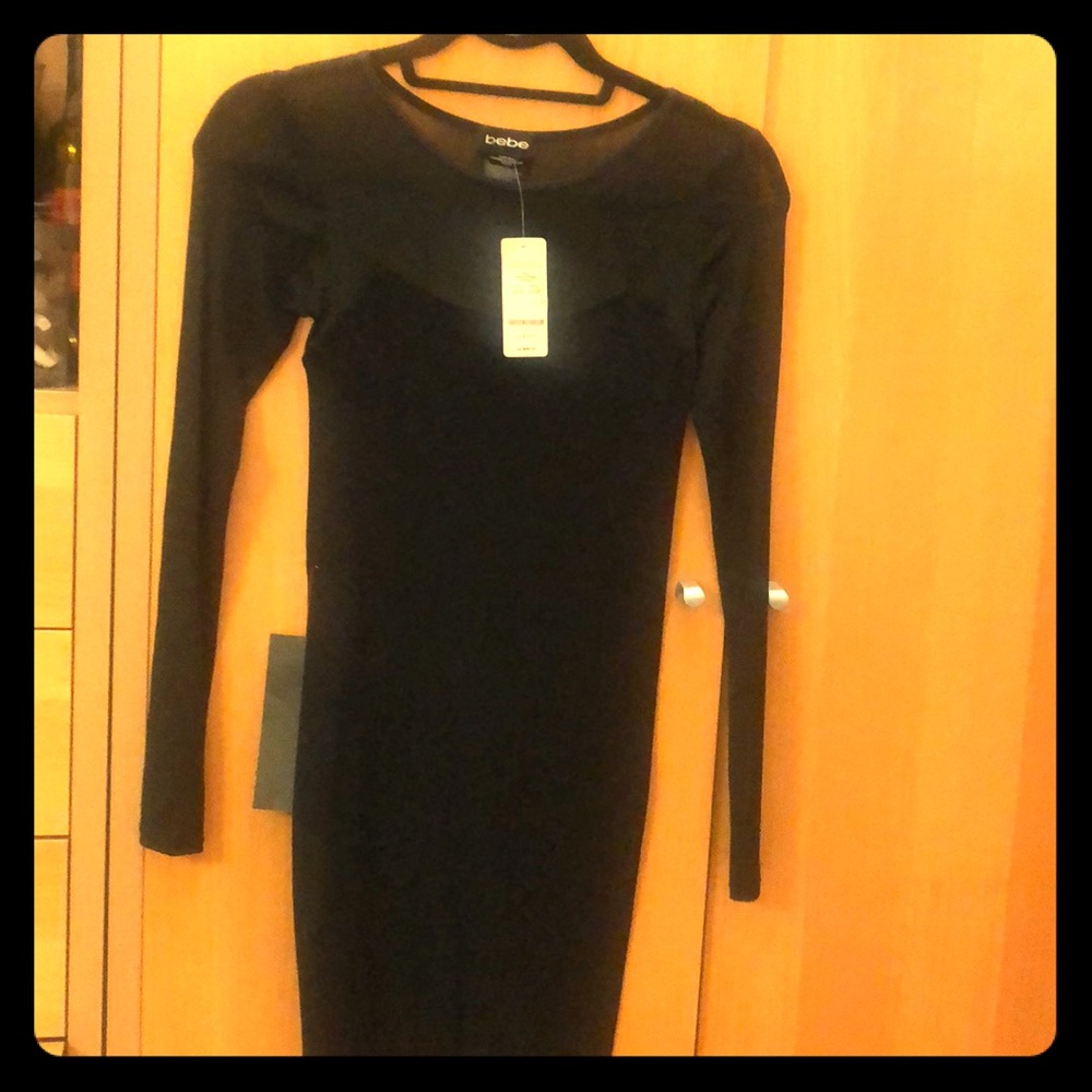 Bebe black mesh dress